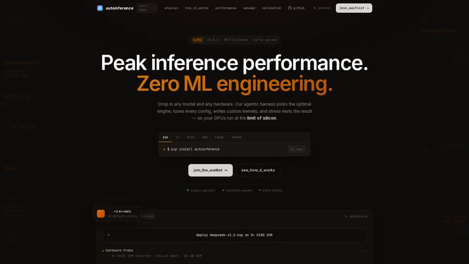 Homepage snapshot at launch