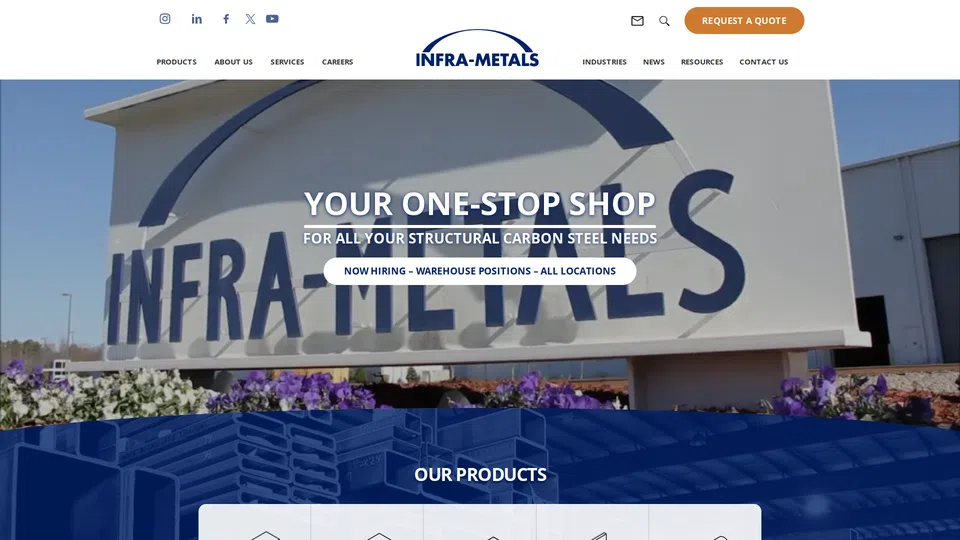 Homepage snapshot at launch