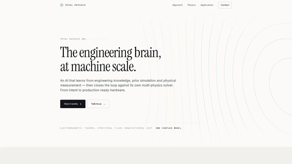 Homepage snapshot at launch