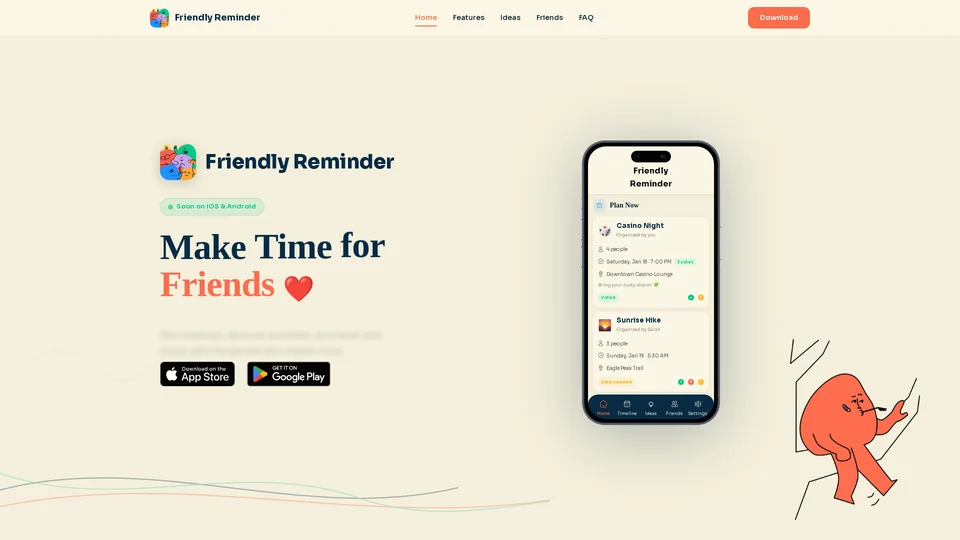 Homepage snapshot at launch