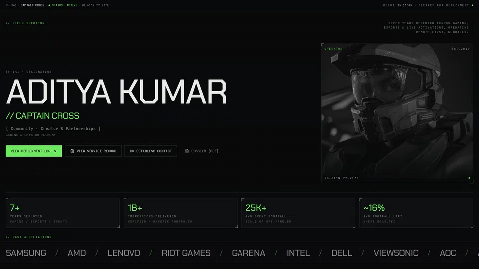 Homepage snapshot at launch