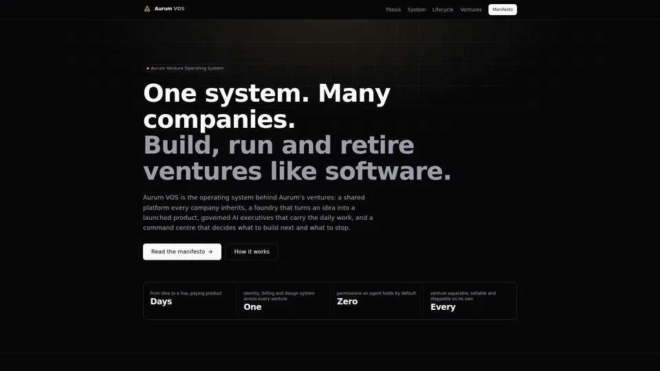 Homepage snapshot at launch