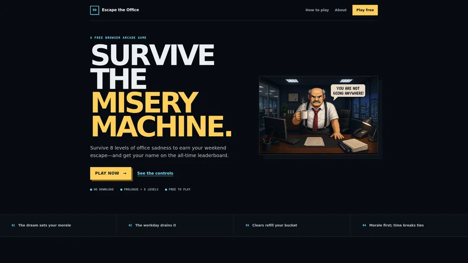 Homepage snapshot at launch
