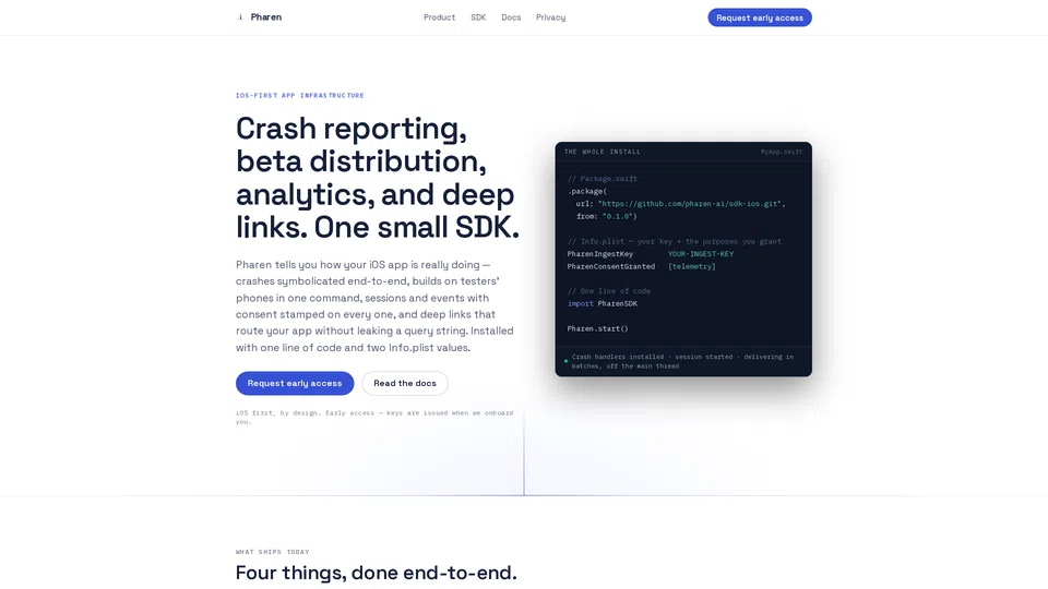 Homepage snapshot at launch