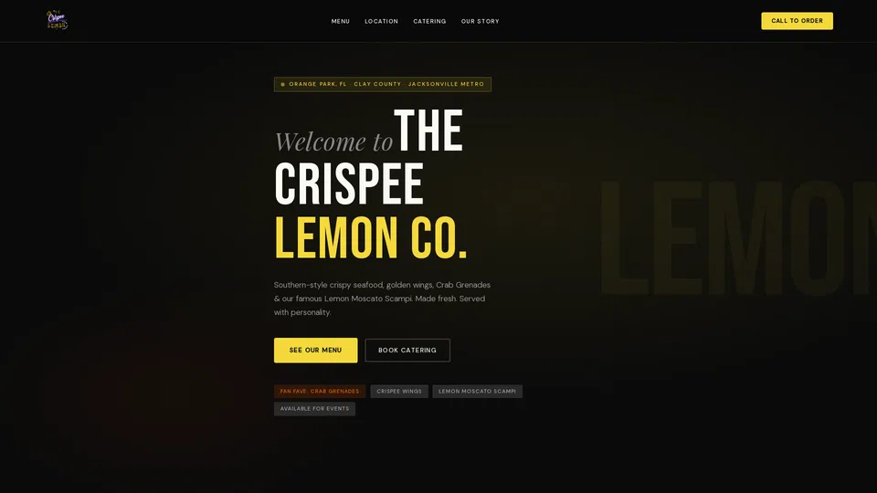 Homepage snapshot at launch