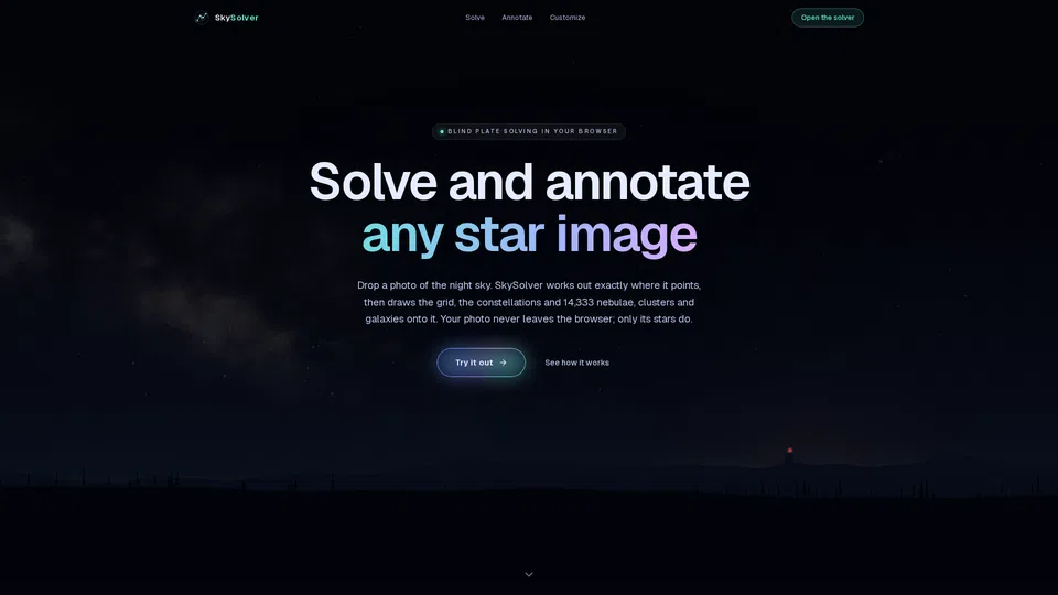 Homepage snapshot at launch