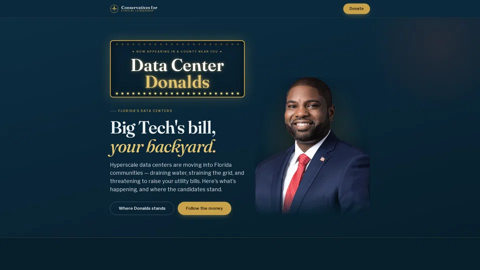 Homepage snapshot at launch
