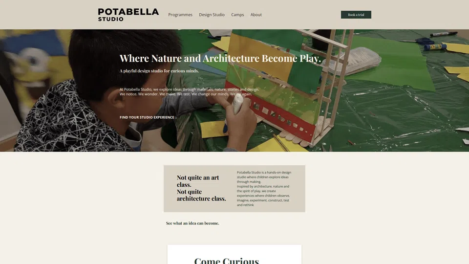 Homepage snapshot at launch