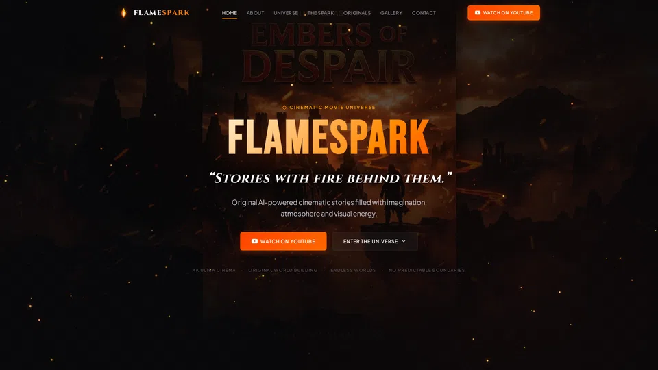Homepage snapshot at launch