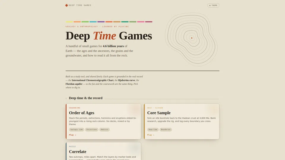 Homepage snapshot at launch