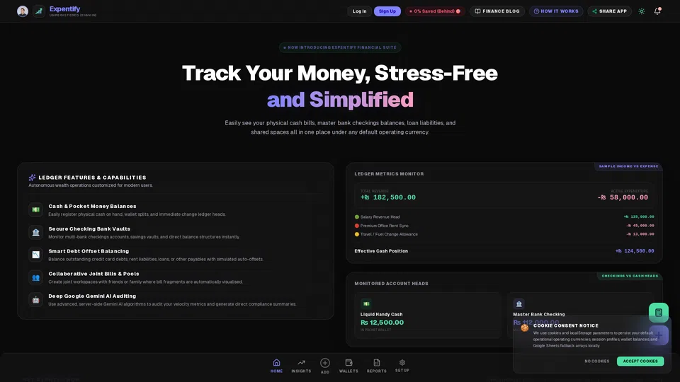 Homepage snapshot at launch