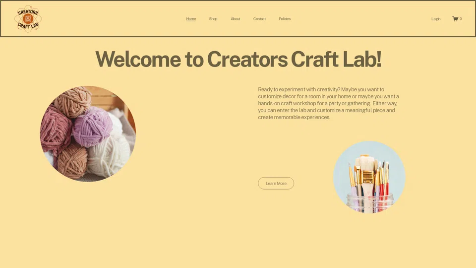 Homepage snapshot at launch
