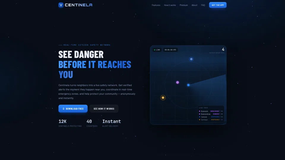 Homepage snapshot at launch