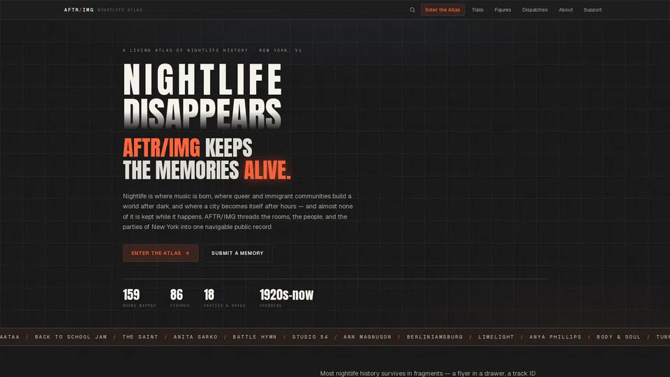 Homepage snapshot at launch