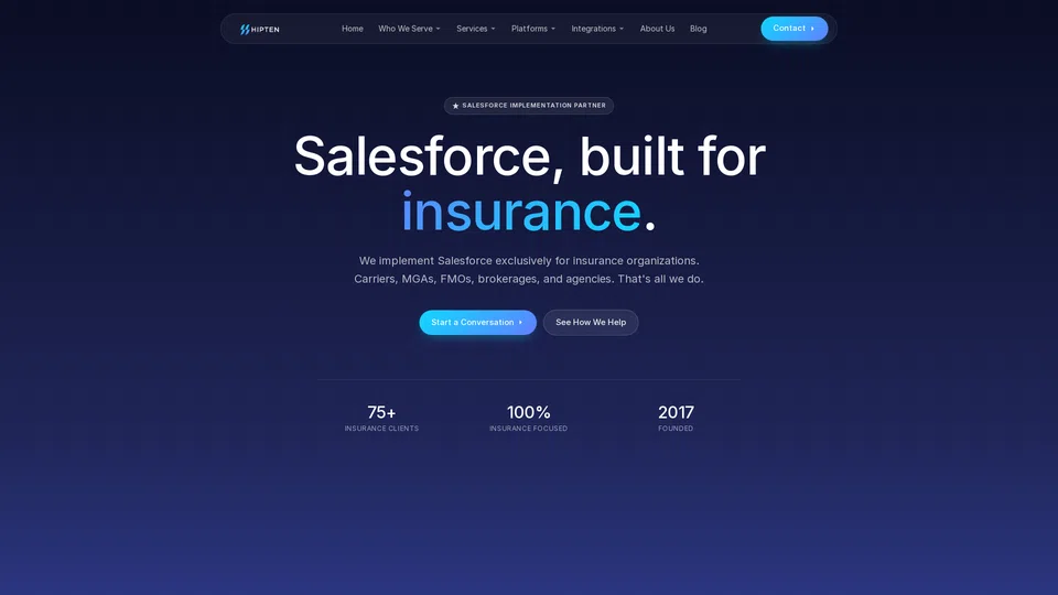 Homepage snapshot at launch