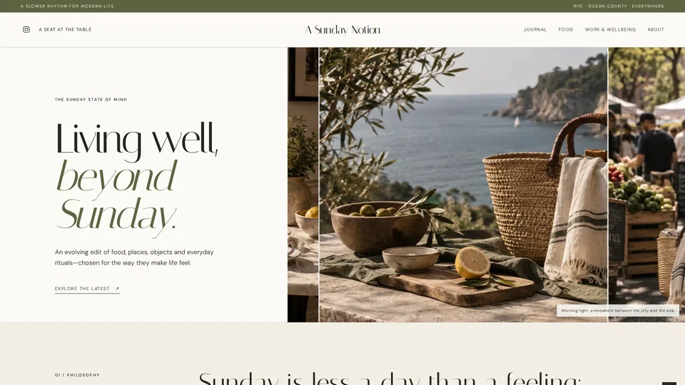 Homepage snapshot at launch