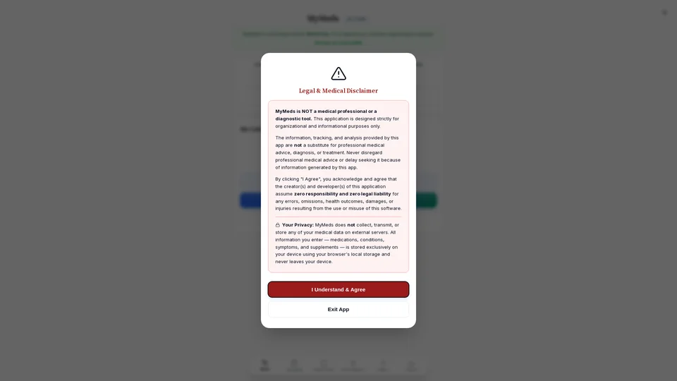 Homepage snapshot at launch