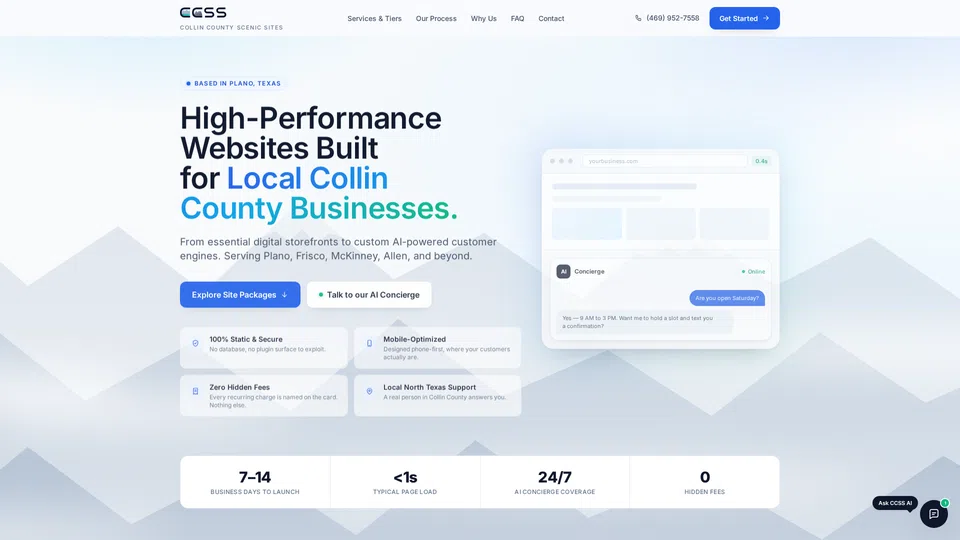 Homepage snapshot at launch
