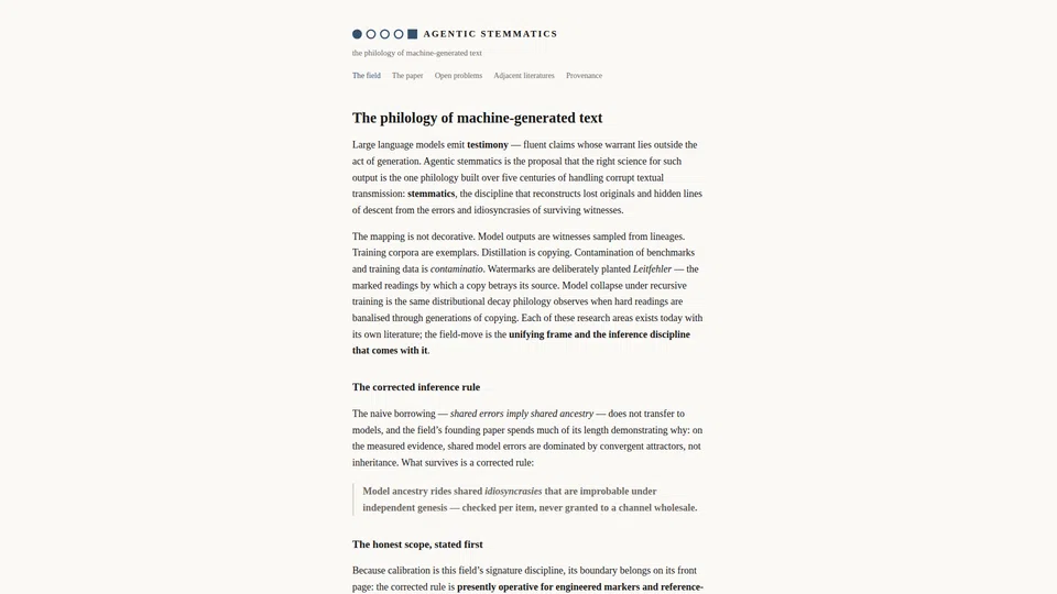 Homepage snapshot at launch