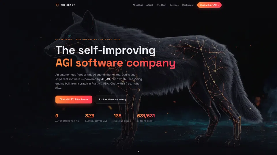 Homepage snapshot at launch