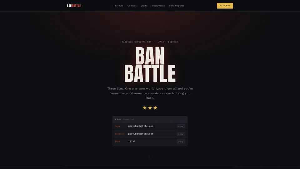 Homepage snapshot at launch