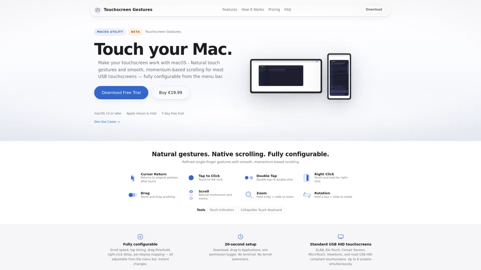 Homepage snapshot at launch