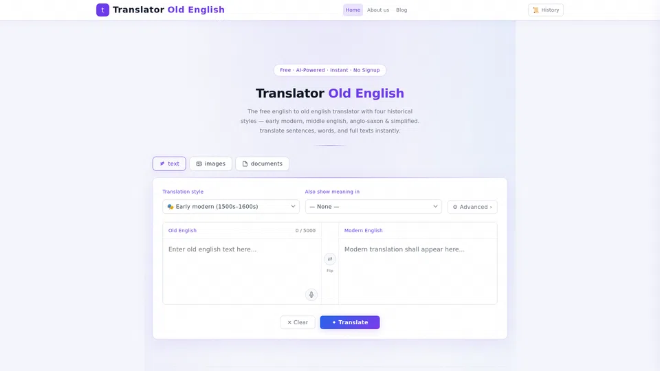 Homepage snapshot at launch