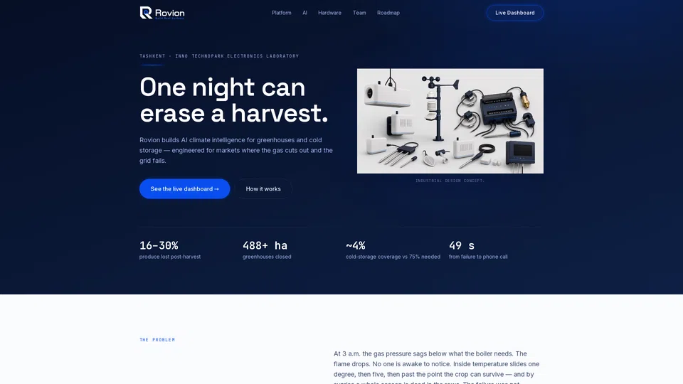 Homepage snapshot at launch