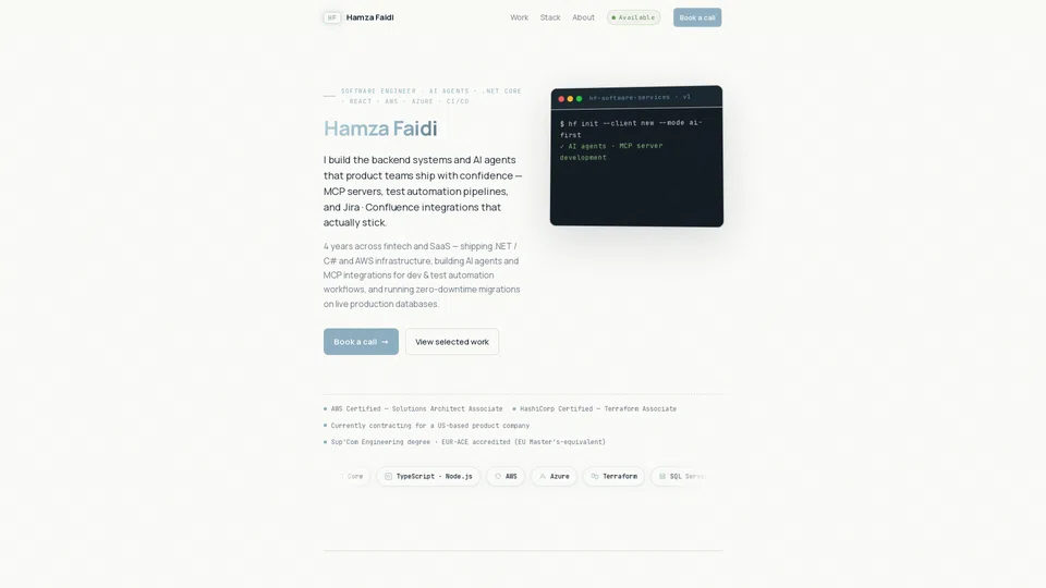 Homepage snapshot at launch