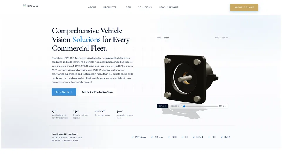 Homepage snapshot at launch