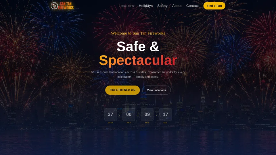 Homepage snapshot at launch