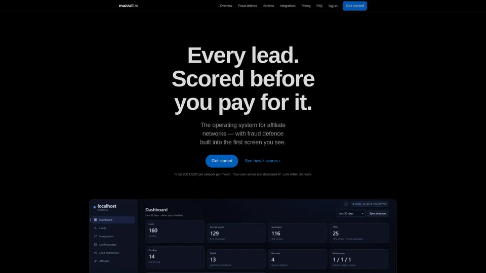Homepage snapshot at launch