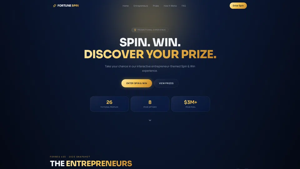 Homepage snapshot at launch