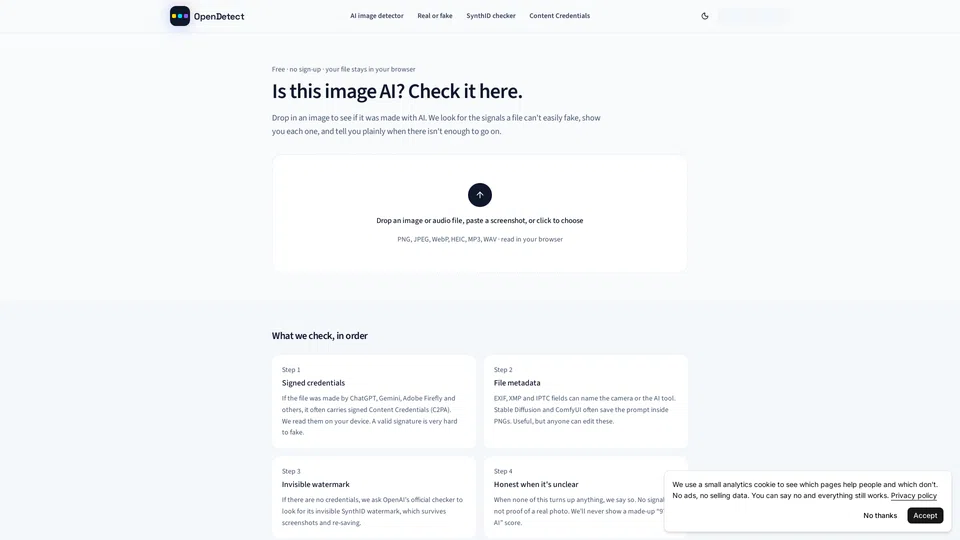 Homepage snapshot at launch