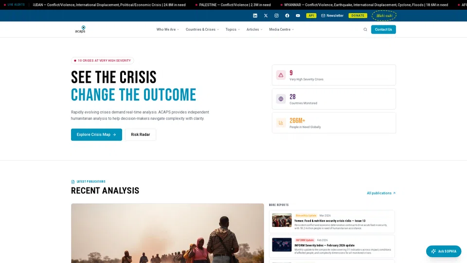 Homepage snapshot at launch