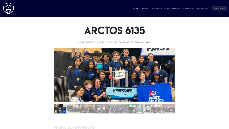 Homepage snapshot at launch