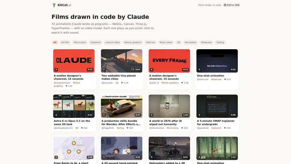 Homepage snapshot at launch