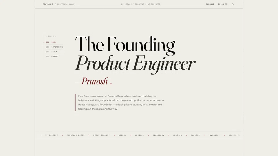 Homepage snapshot at launch