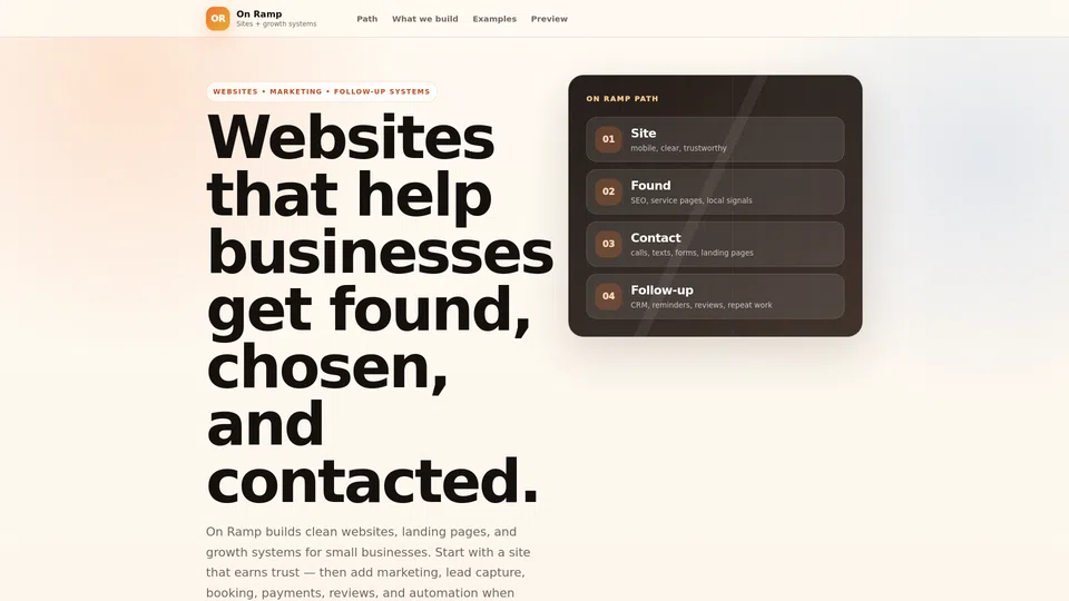 Homepage snapshot at launch