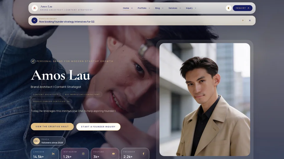Homepage snapshot at launch