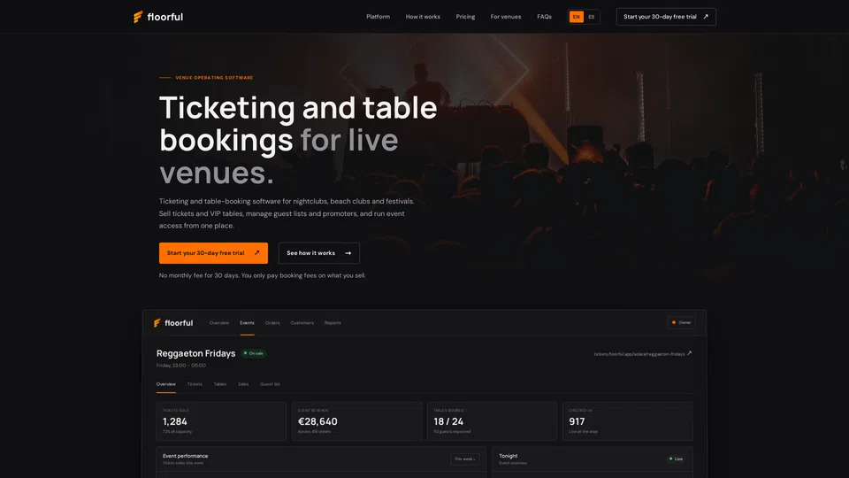 Homepage snapshot at launch