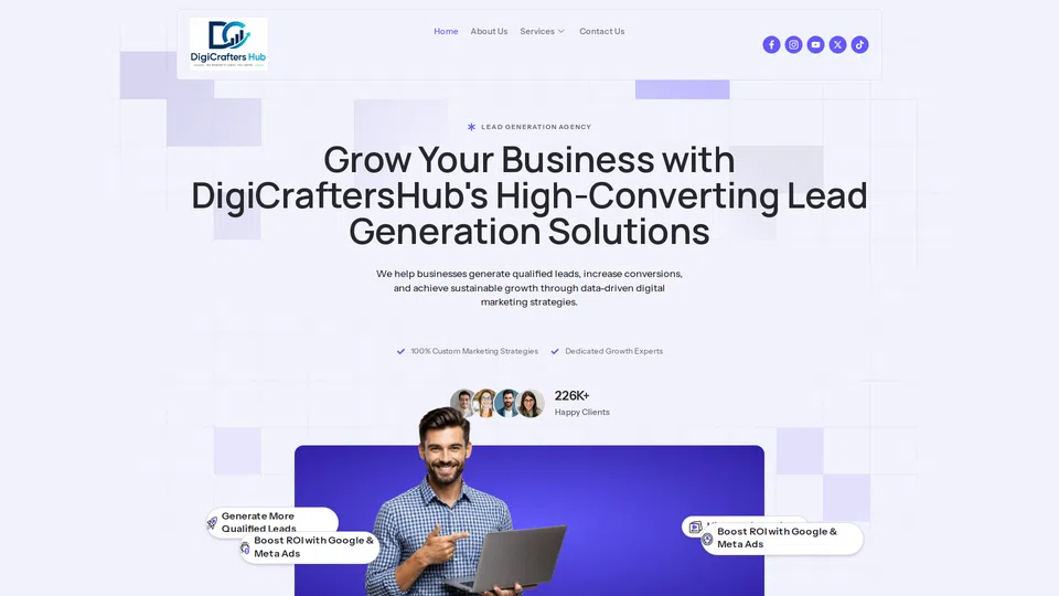 Homepage snapshot at launch