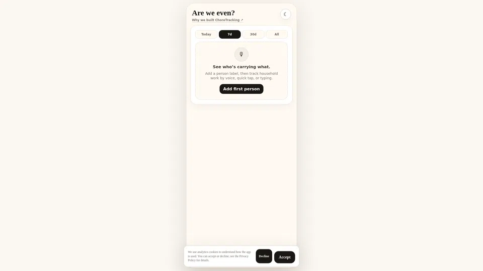 Homepage snapshot at launch