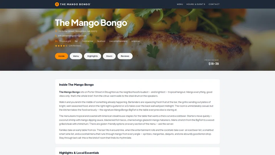 Homepage snapshot at launch