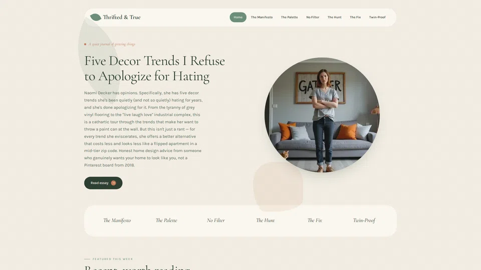 Homepage snapshot at launch