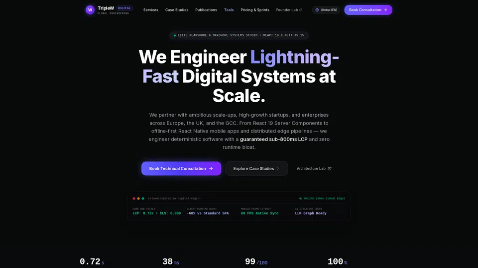 Homepage snapshot at launch