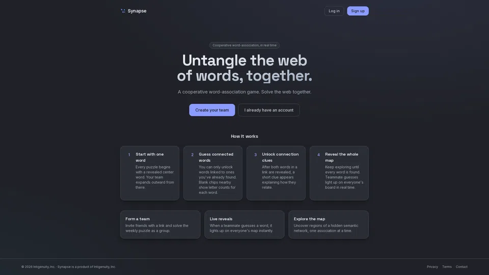 Homepage snapshot at launch