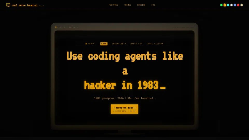 Homepage snapshot at launch