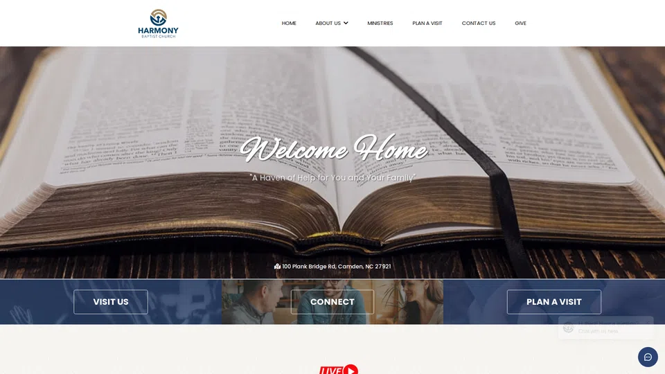 Homepage snapshot at launch