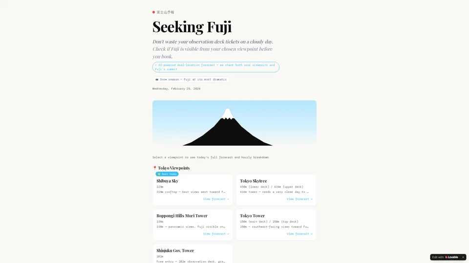 Homepage snapshot at launch